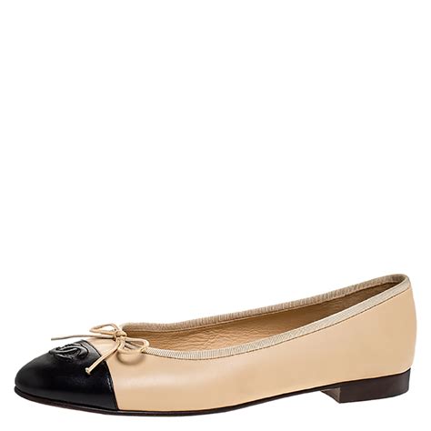 chanel beige black pointy toe bow slingbacks|chanel ballet flats slingback.